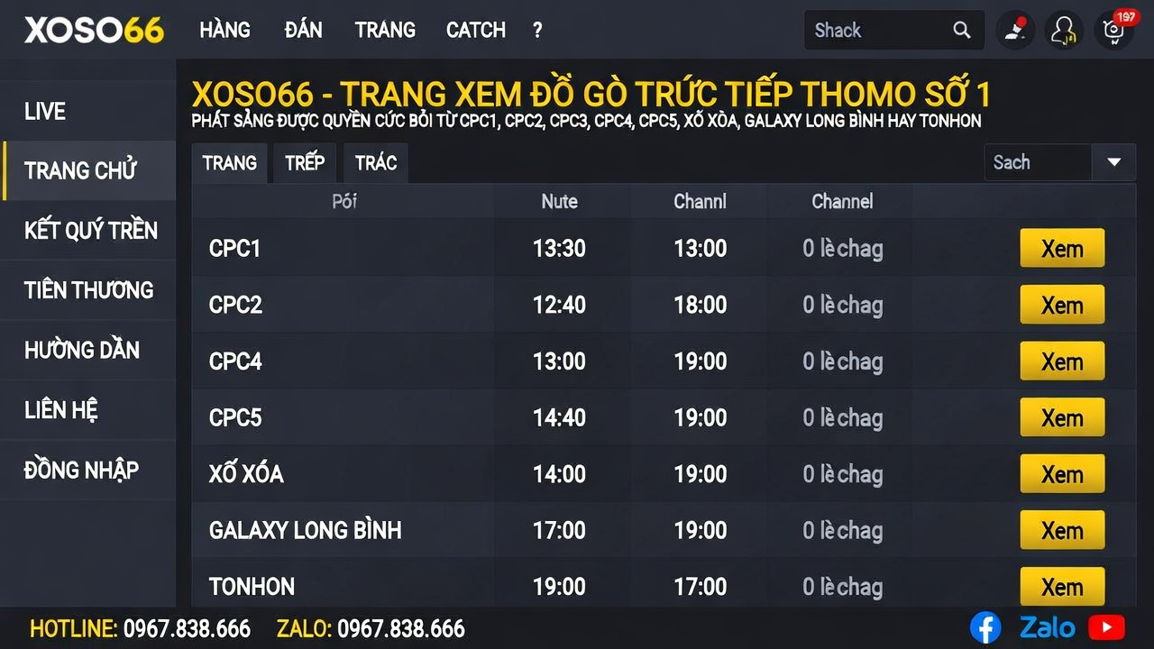 Các bồ gà nổi tiếng tại XOSO66